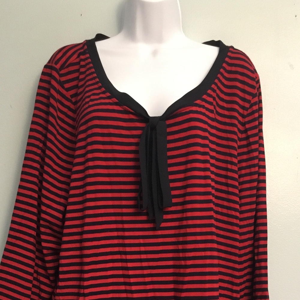 Talbots Bold Red and Navy Striped Top - Picture 14 of 14